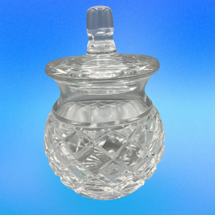 Vintage Waterford Crystal Honey Pot with Lid Sugar Jam Jar