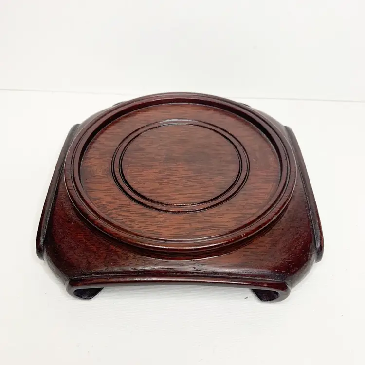 Vintage Wood Stand Display Chinese Vase Pot Planter Riser Chinoiserie For 4.5 In