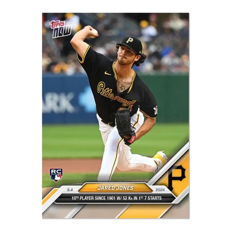 2024 ToppsNOW #155 Jared Jones RC 10th Player Since 1901 w/ 52 Ks In 1st 7 Starts