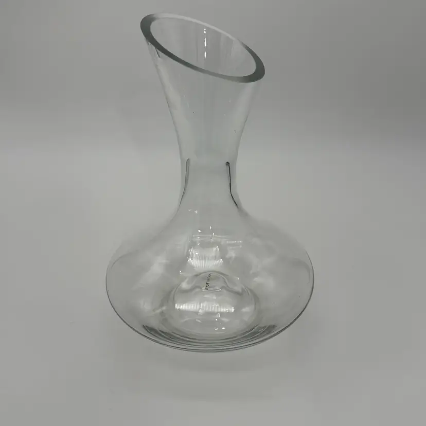 Vintage MCM Clear Ornate Magnum Wine Glass Decanter Centerpiece Bottle