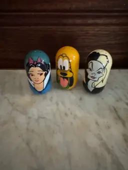 Disney Parks Kellogg Toys Wobbler Wobble Beans Lot of 3 Mighty Beanz Characters