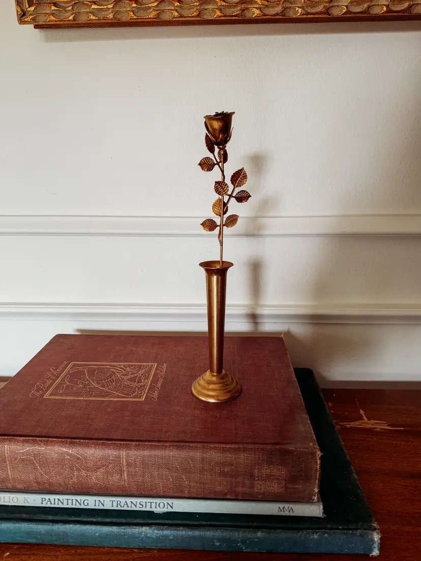 vintage Ted Arnold LTD metal rose bud vase