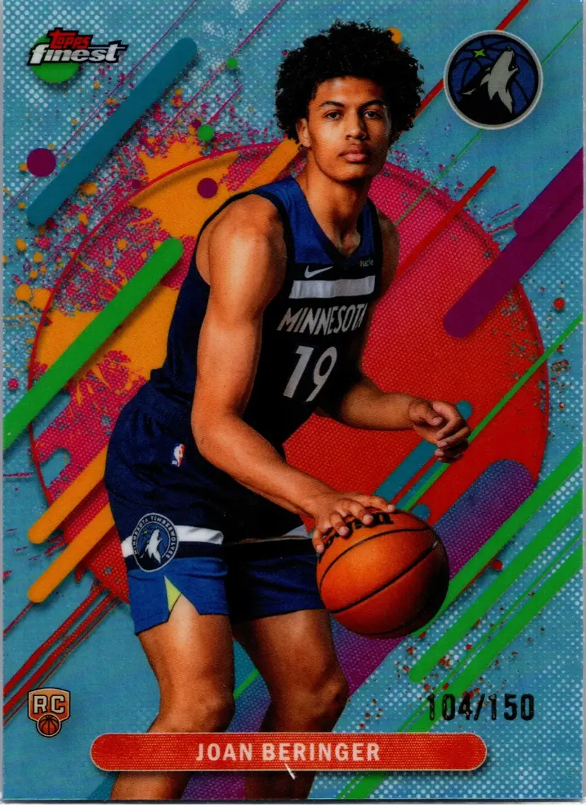 2025-26 Finest Joan Beringer #217 Sky Blue Refractor Timberwolves #/150