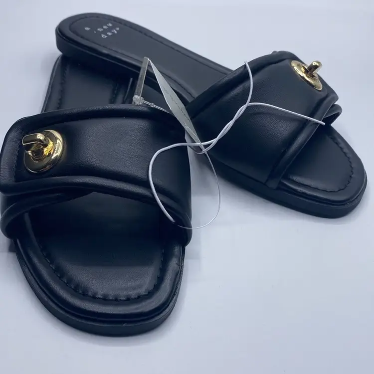 A New Day Audrey Slide Sandals Black 6