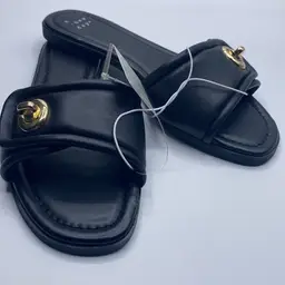 9 - A New Day Audrey Slide Sandals Black