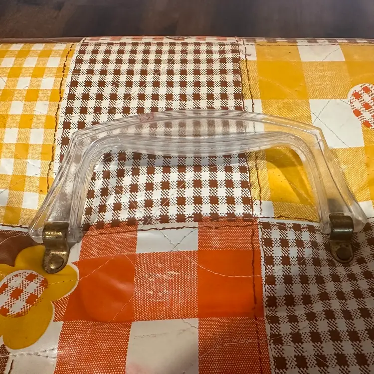 Vintage Quilted Vinyl Padded Floral Sewing Box