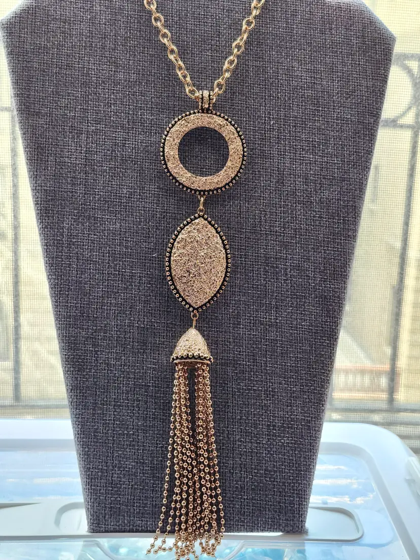 Erica Lyons Tassel Long-Necklace Gold-Ton e:..