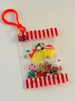 Handmade Christmas Shaker Charm For Backpack Or Purse