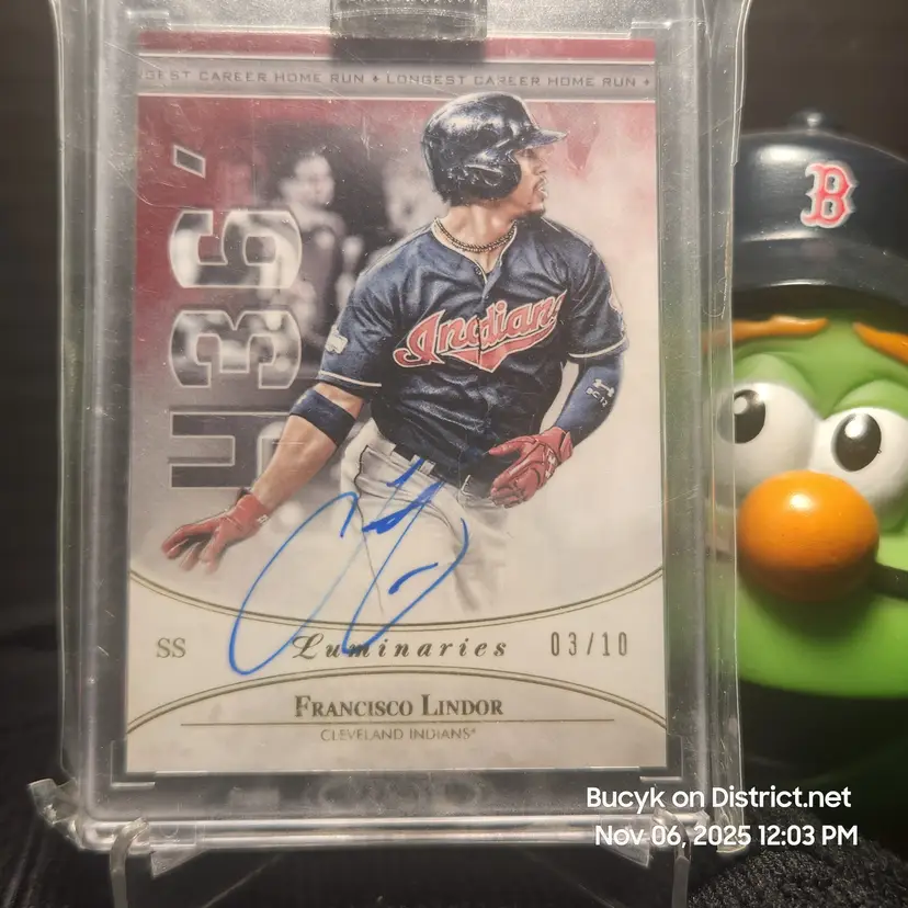 2017 Topps Luminaries Home Run King Auto - Francisco Lindor Cleveland Guardians 3/10