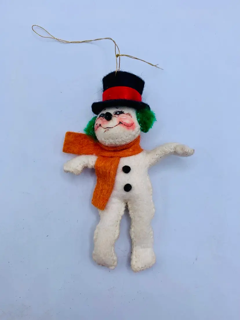 1988 Vintage Annalee Snowman Ornament. 4” Tall