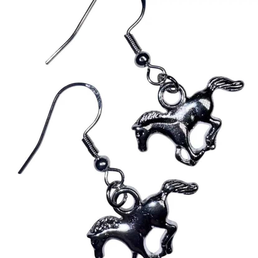 Horse Pony Shaped Charm Handmade Dangle/Fishhook Earrings