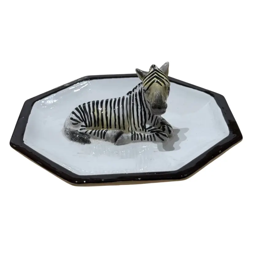 Mottahedeh zebra trinket dish made in Italy