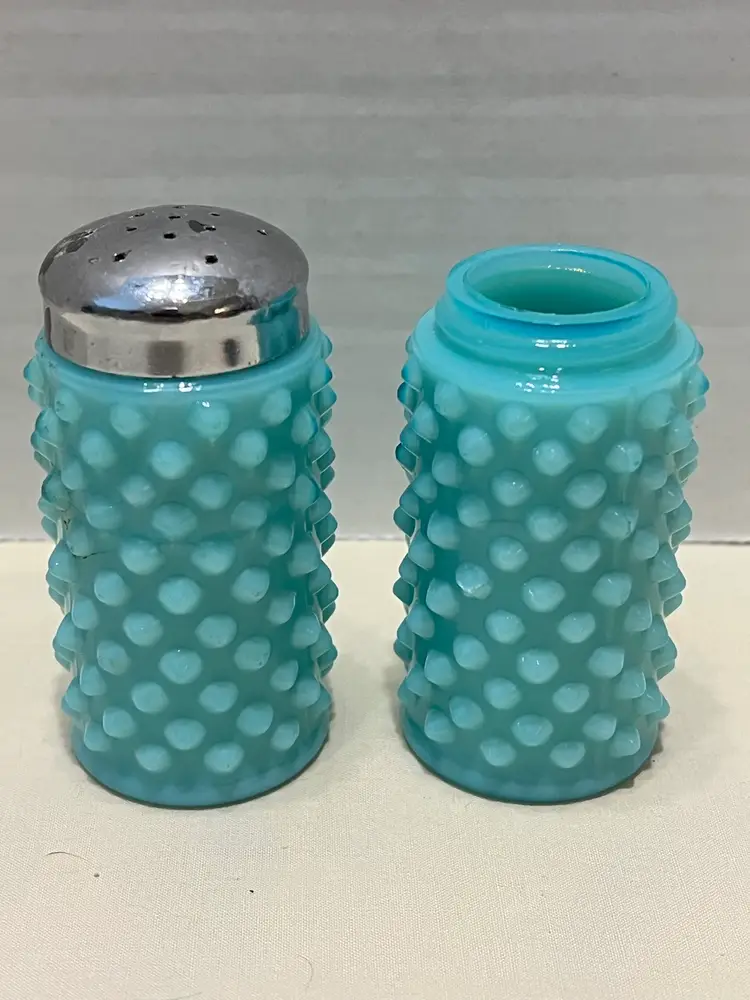 Fenton Hobnail Blue Salt & Pepper Shakers 3" Height