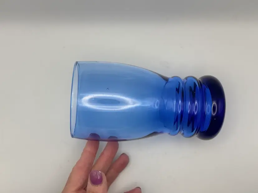 Vintage Cobalt Libby Drinking Glass/Tumbler 6.5”