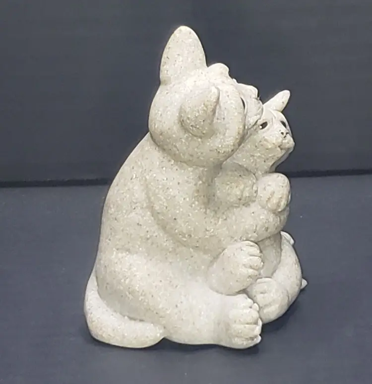 Quarry Critters Celine and Cleo Cat 'n Kitten Figurine by Second Nature Design