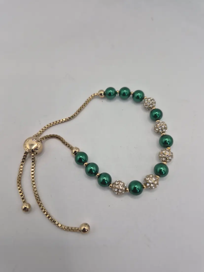 Charter Club Pull Bracelet Goldtone & Green