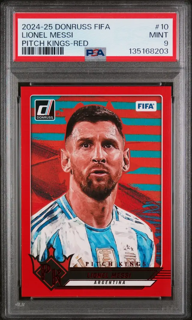 2024-25 Panini Donruss Lionel Messi #10 Pitch Kings Red Argentina PSA 9