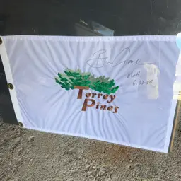 Autographed Signed Torrey Pines Golf Pin Flag