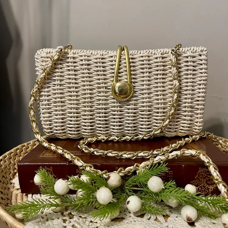 Vintage Elegance Coated Woven Bag Chain Strap