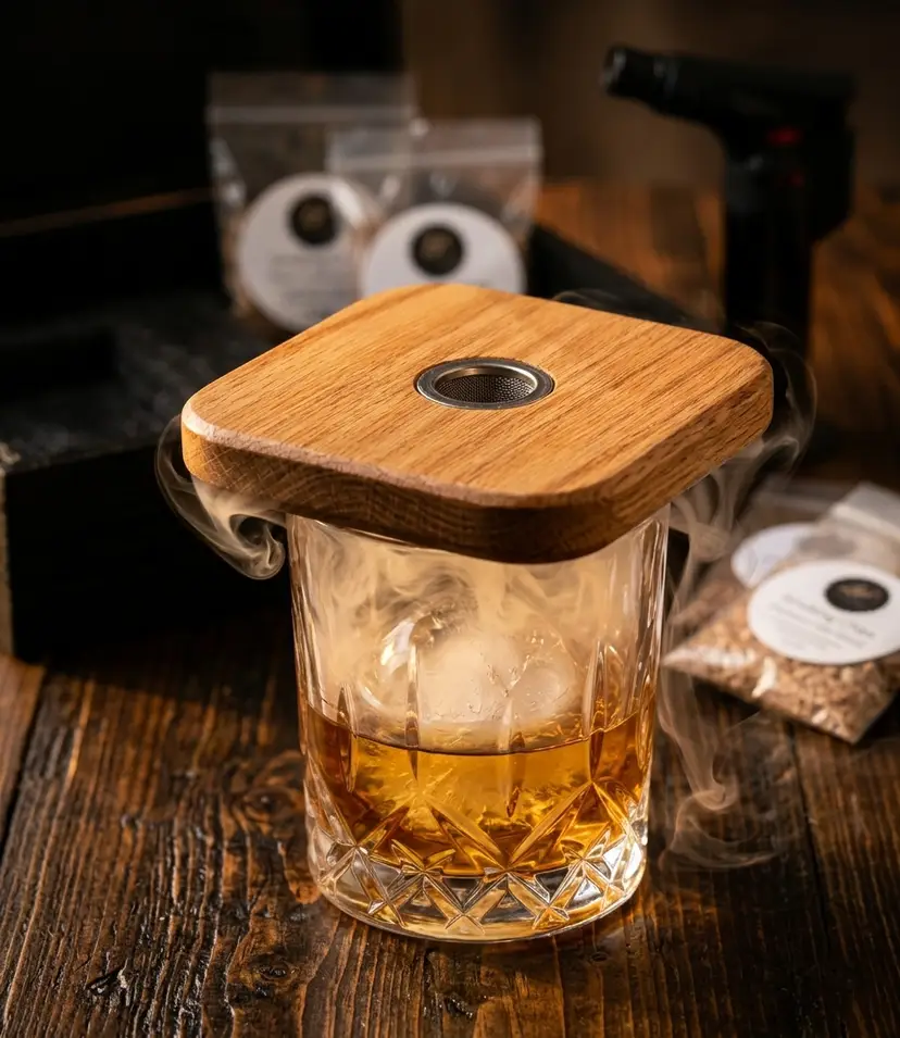 Handmade Oak Whiskey Smoker | Cocktail Smoker for Home Bar