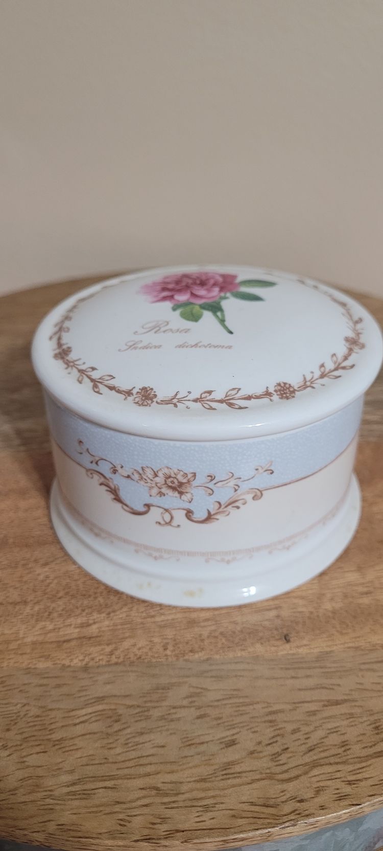Royal Horticultural Society Queens Chine Redoutes Rose's Trinket Dish 2.5" x 4"