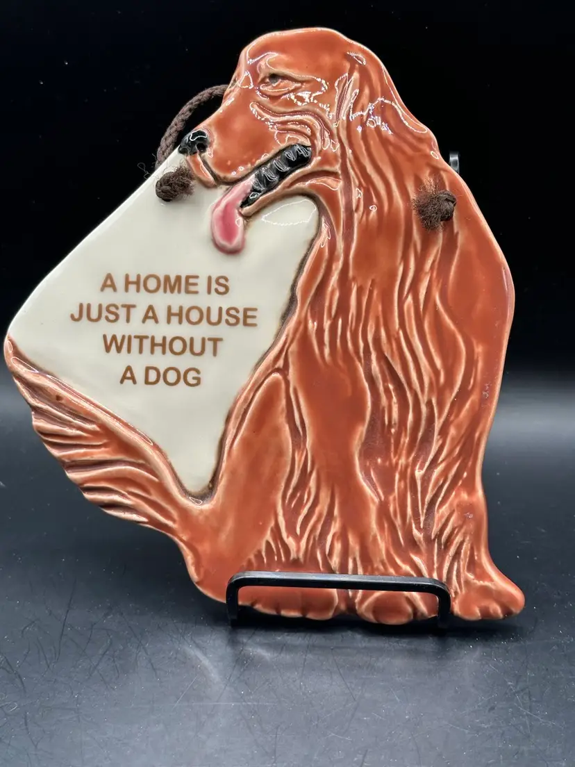 Smokey Mountain Pottery Wall Plaque Irish Setter A Home Is Just A House Without A Dog