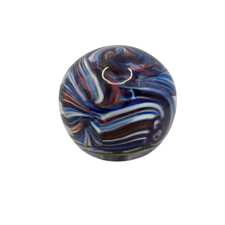 Pairpoint Multicolored Swirl Design Art Glass Paperweight 3”