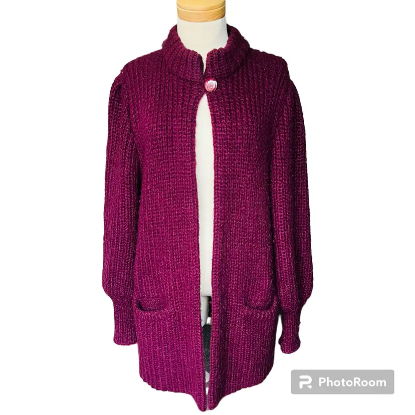Plum Knit Cardigan - Cozy Layer