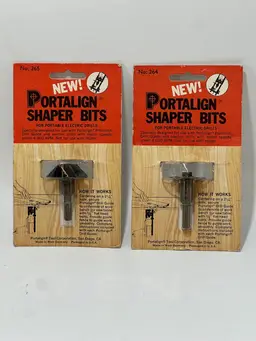 Vintage Portalign Shaper Bits No. 264 & No. 265 For Portable Electric Drills