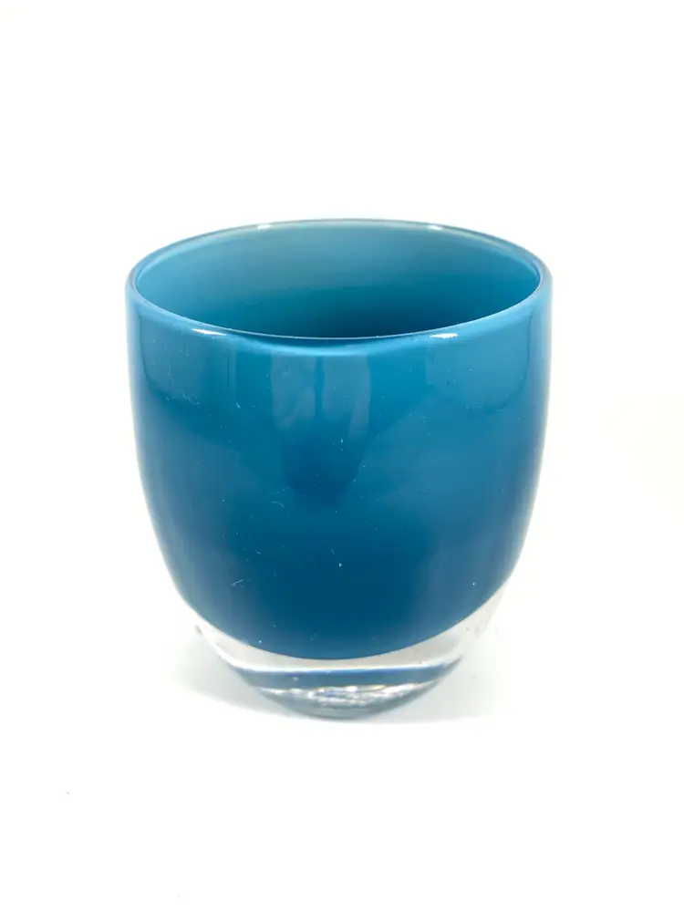 Glassybaby Home Sweet Home Blue Votive Candle Holder