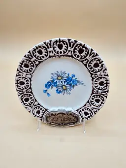 Treasure Craft Las Vegas Blue, White Floral 6" Plate