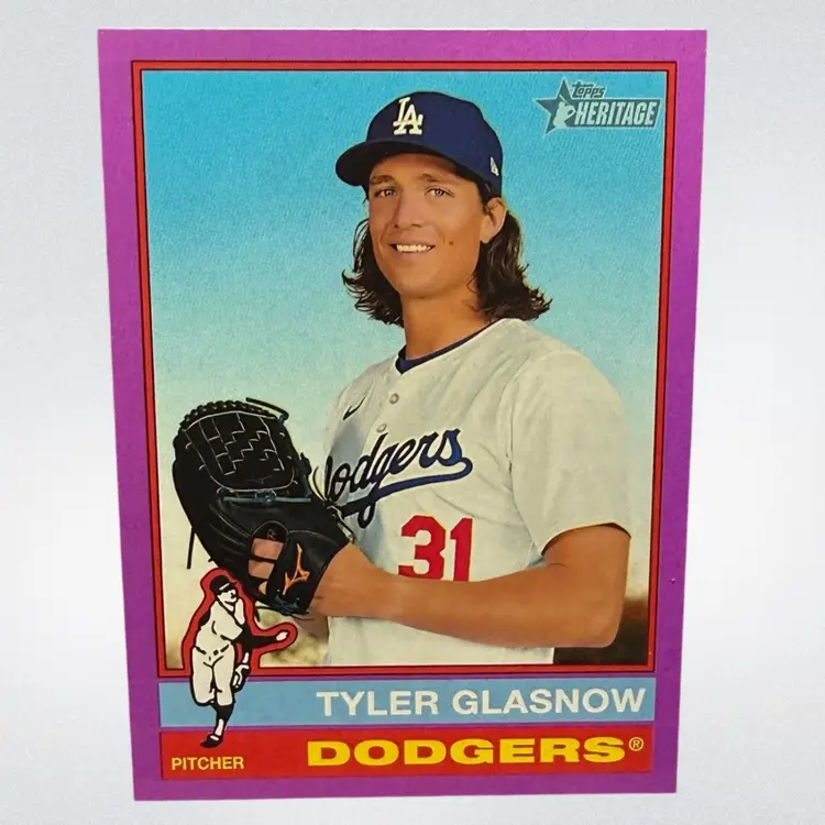 Tyler Glasnow 2025 Topps Heritage Pink #465 plus 5 2020 Prizm Pink Prospect Lot