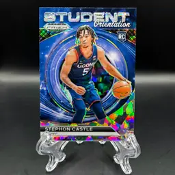 Stephon Castle 2024 Prizm Draft Picks Student Orientation Ice RC San Antonio Spurs, UConn Huskies