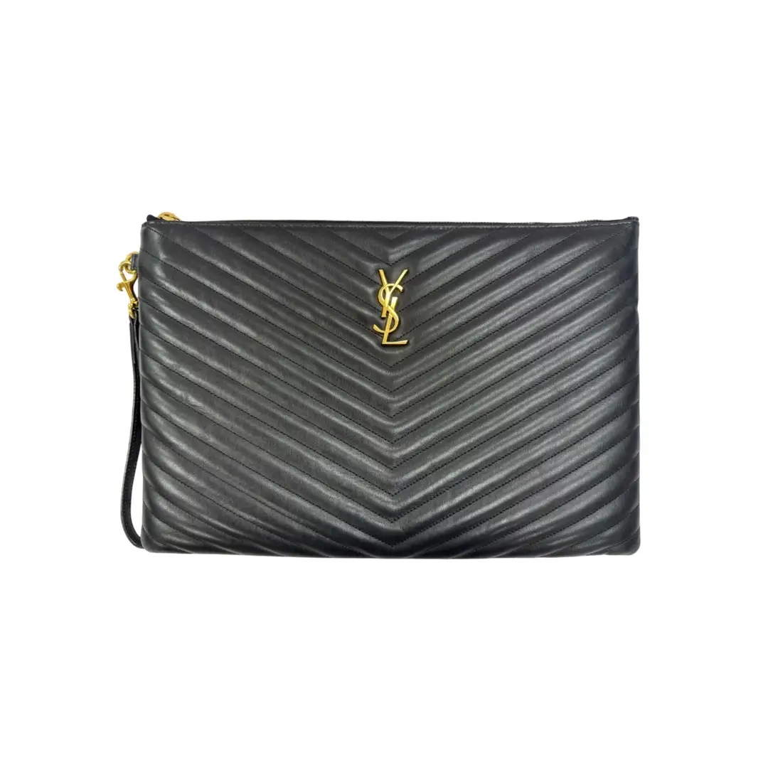 Saint Laurent Black Large Clutch