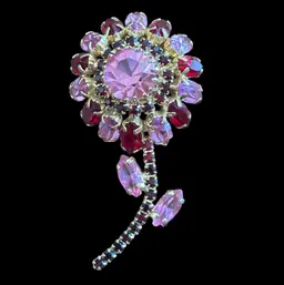 Rhinestone Flower Brooch