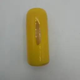 Yellow Art Glass Bud Vase MCM with Clear Sections 5" Tall