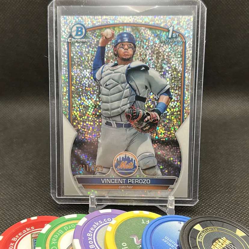 Vincent Perozo 2023 Bowman 1st Speckle Refractor /299 New York Mets
