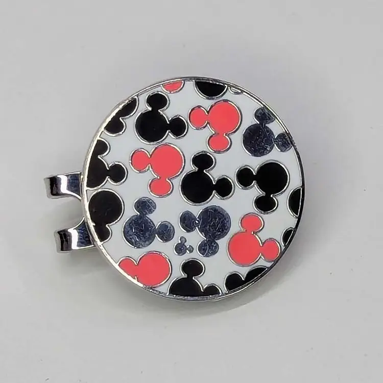 Fun, Disney Hidden Mickey Magnetic Golf Ball Marker with Hat Clip - Pink/Black“This unique ball marker is handmade from an Official Disney Trading Pin.”