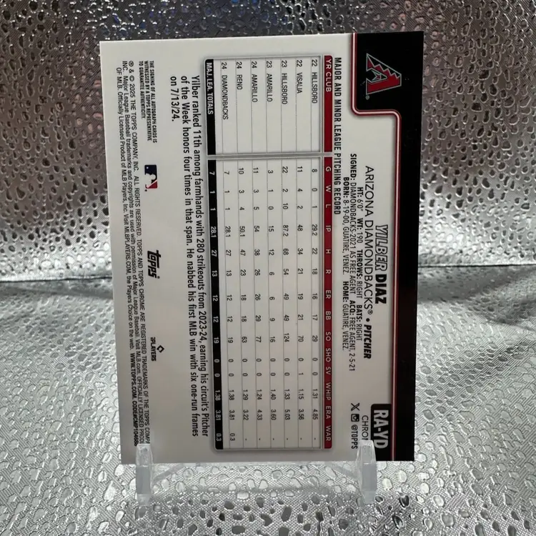 Yilber Diaz Arizona Diamondbacks Auto /150