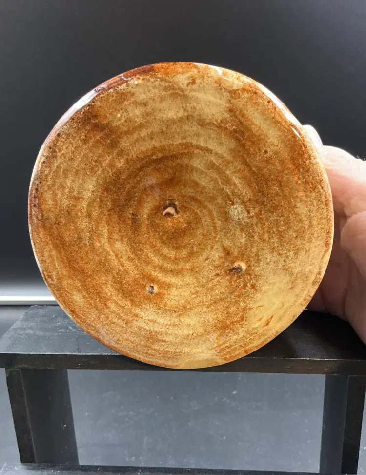 Unsigned brown and tan bowl/planter/trinket dish, 5x3 in