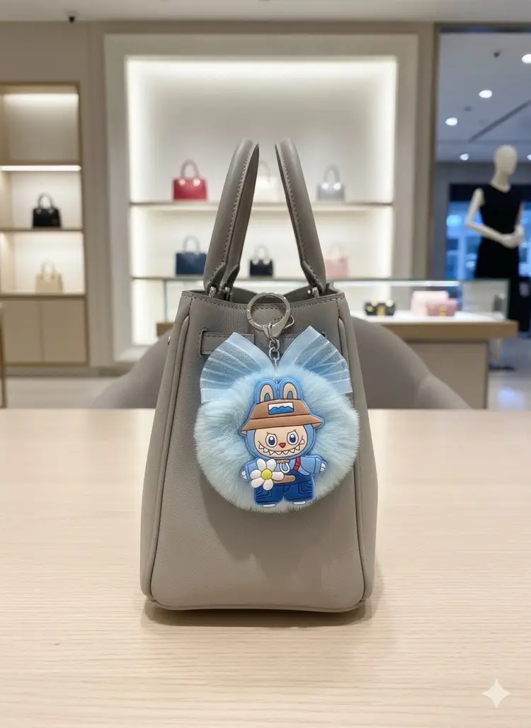 Chic Blue Bag Charm ✨ Purse Accessory