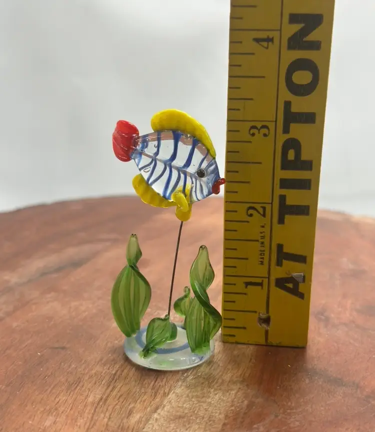 Lampwork Blown Glass Tropical Fish Figurine Shelf Sitter