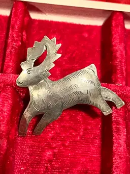 Reindeer/ Caribou Vintage Holiday Brooch