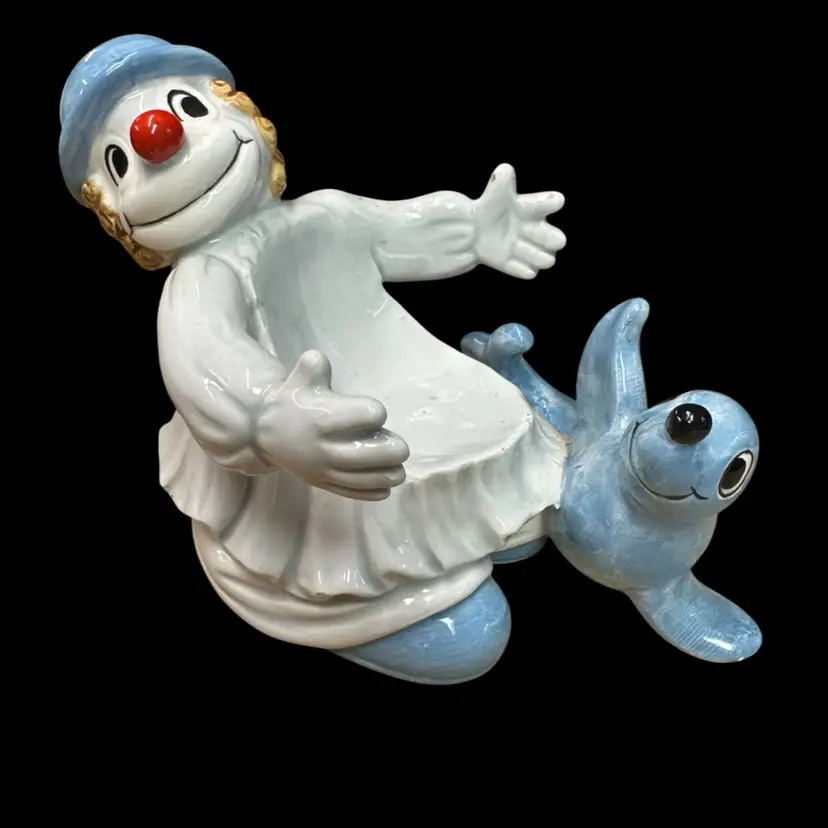 Fitz & Floyd Clown & Seal Circus Soap Dish Candle Holder