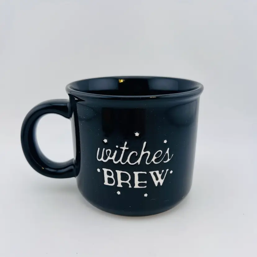 Witches Brew Stoneware Black Halloween Mug By Threshold 3.5”x 5.5”