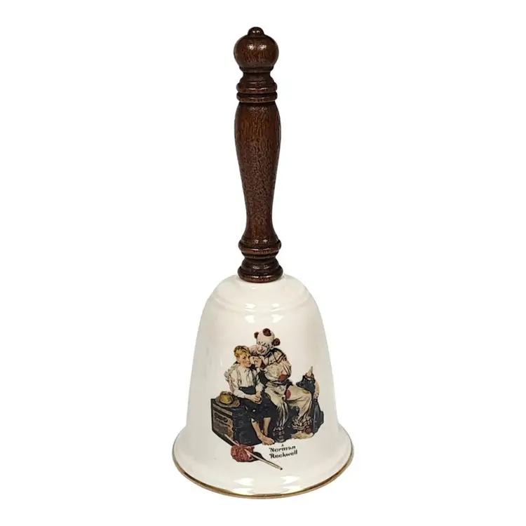 Norman Rockwell 1980 Gorham Fine China Bell Frist Edition "The Clown Bell"