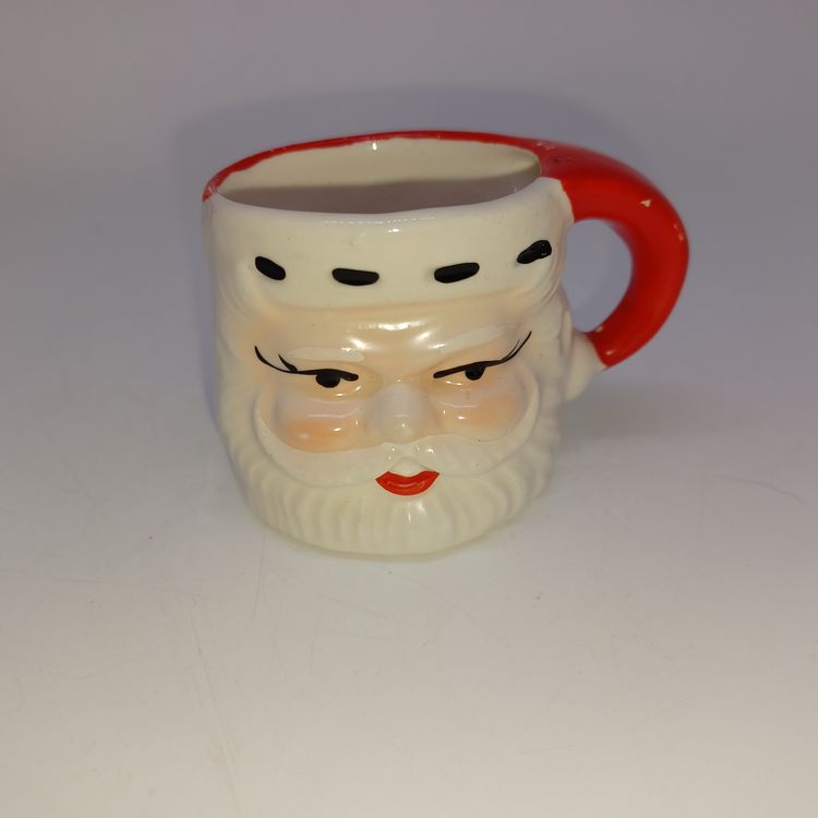 Vintage Santa Claus Mug, Miniature Coffee Cup, Mini Ceramic Mug