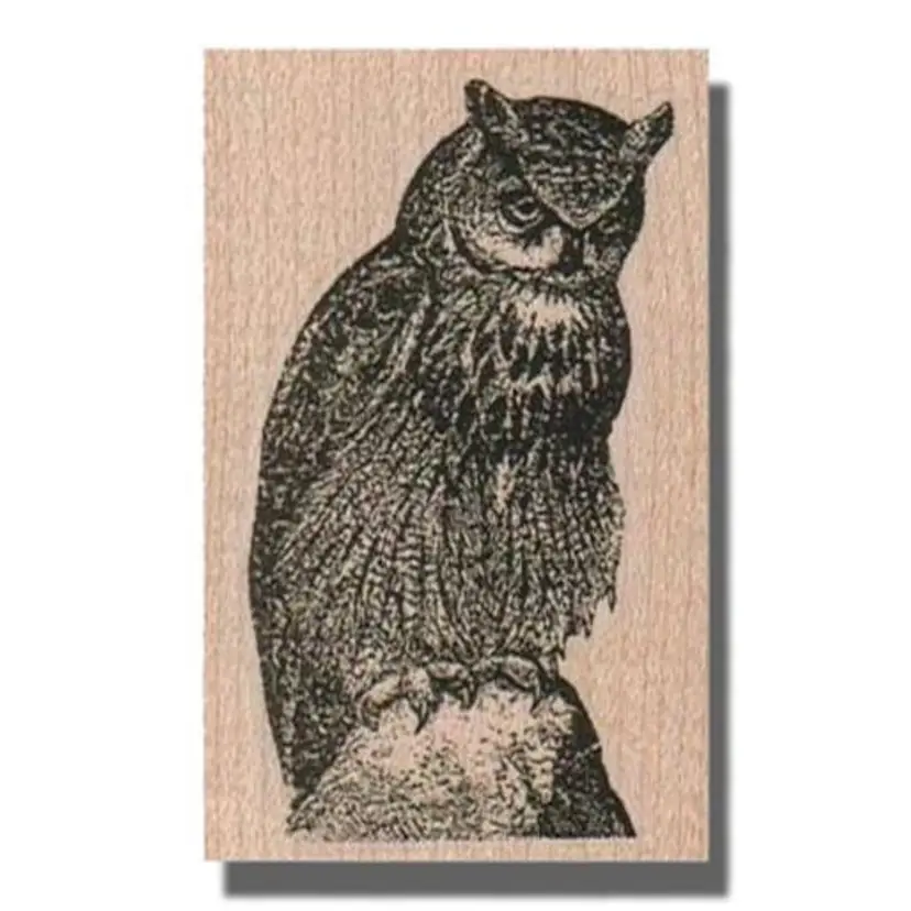 Horned Owl Rubber Stamp