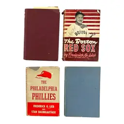 47. Lot of 4 1950’s Baseball Team Books Including Lieb Phillies & Red Sox, Plus Yankees & Boston Braves