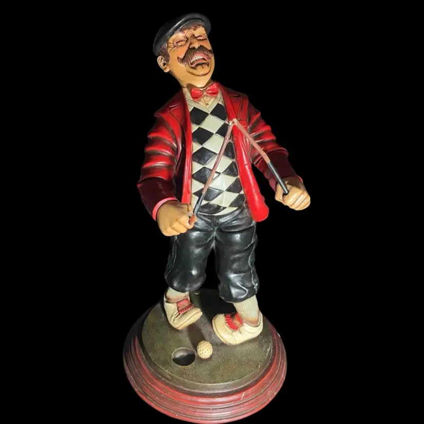 Missed by Peter Mook Angry Golfer Statue Sculpture Free Standing Art